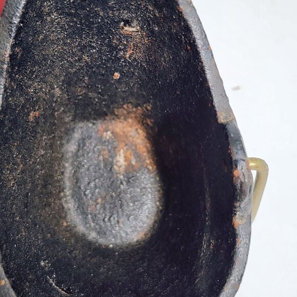 Hand Painted Cast Iron Miniature Bucket With Bird Design with Brass Handle VTG - Picture 8 of 10